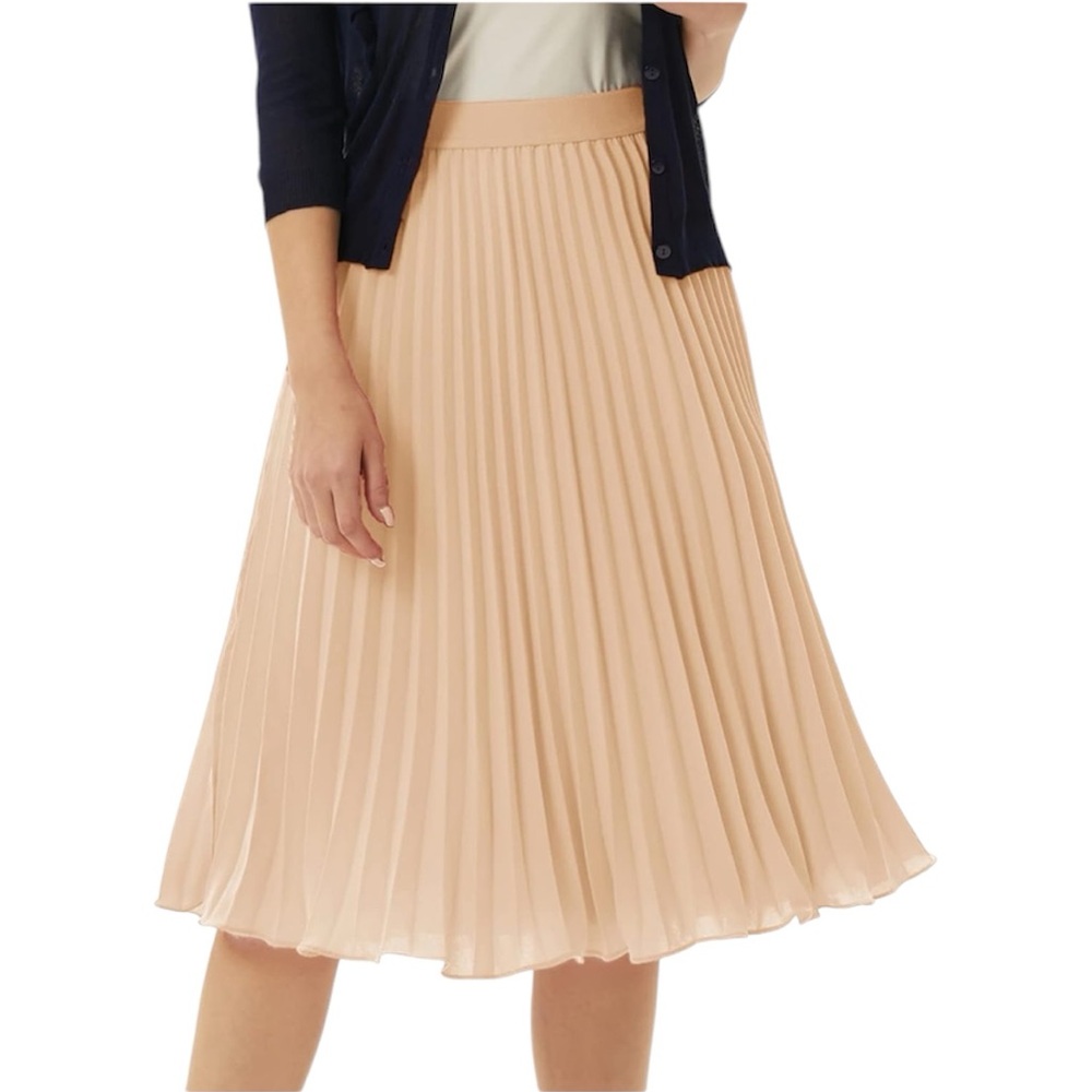Grace Karin Cream Pleated Pull On Lined Skirt XL NWT NEW